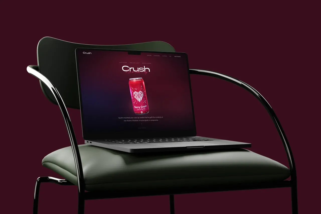 Crush — Identité & site web 3D — projet de Théo Blondel