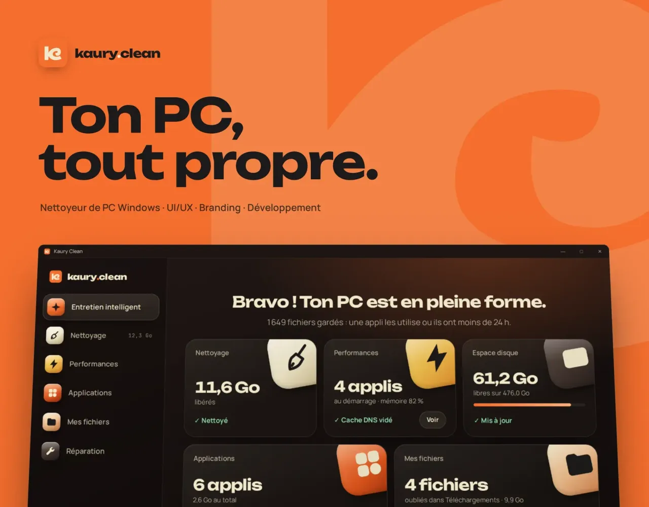 Kaury Clean — Nettoyeur de PC Windows — projet de Théo Blondel