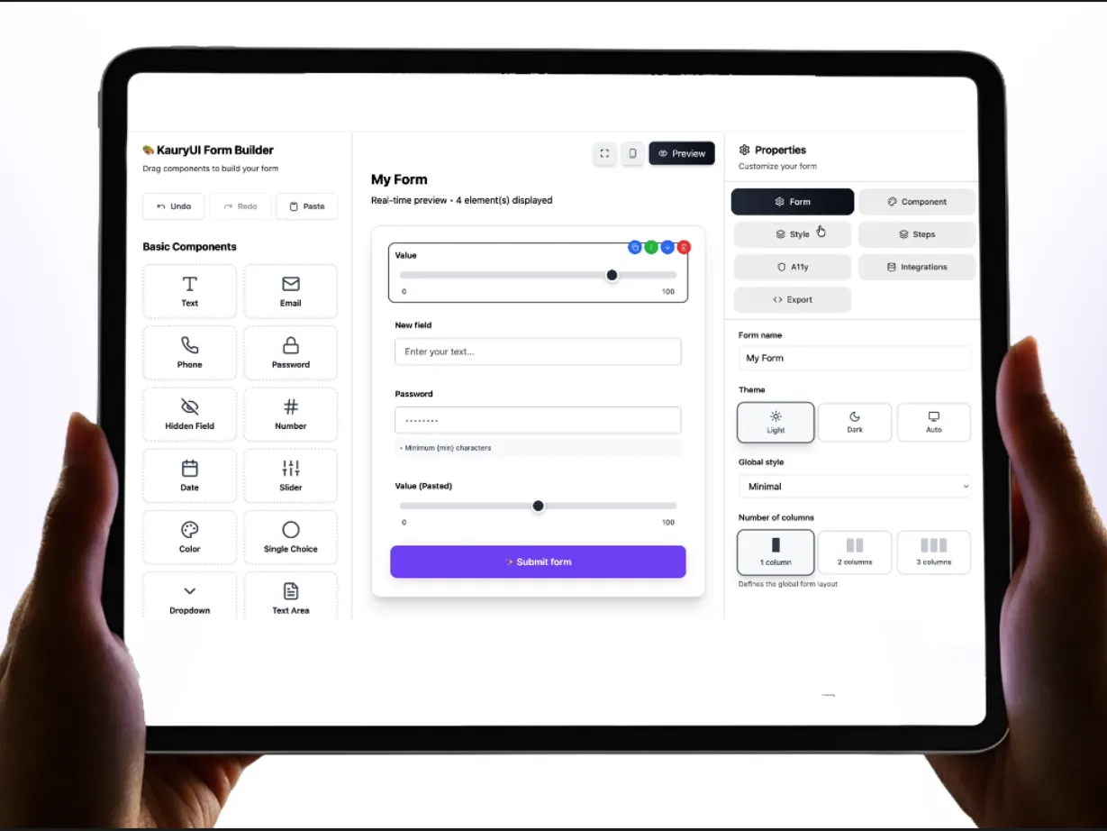 KauryUI — A Modern UI Framework — projet de Théo Blondel